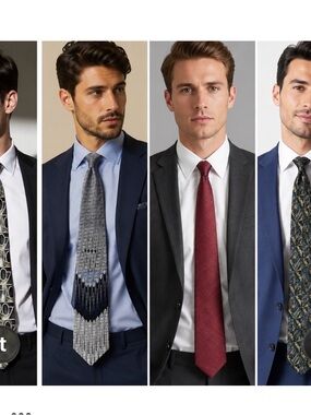 Men's Classic Ties Pack - Navy, Gray, Red, Patterned